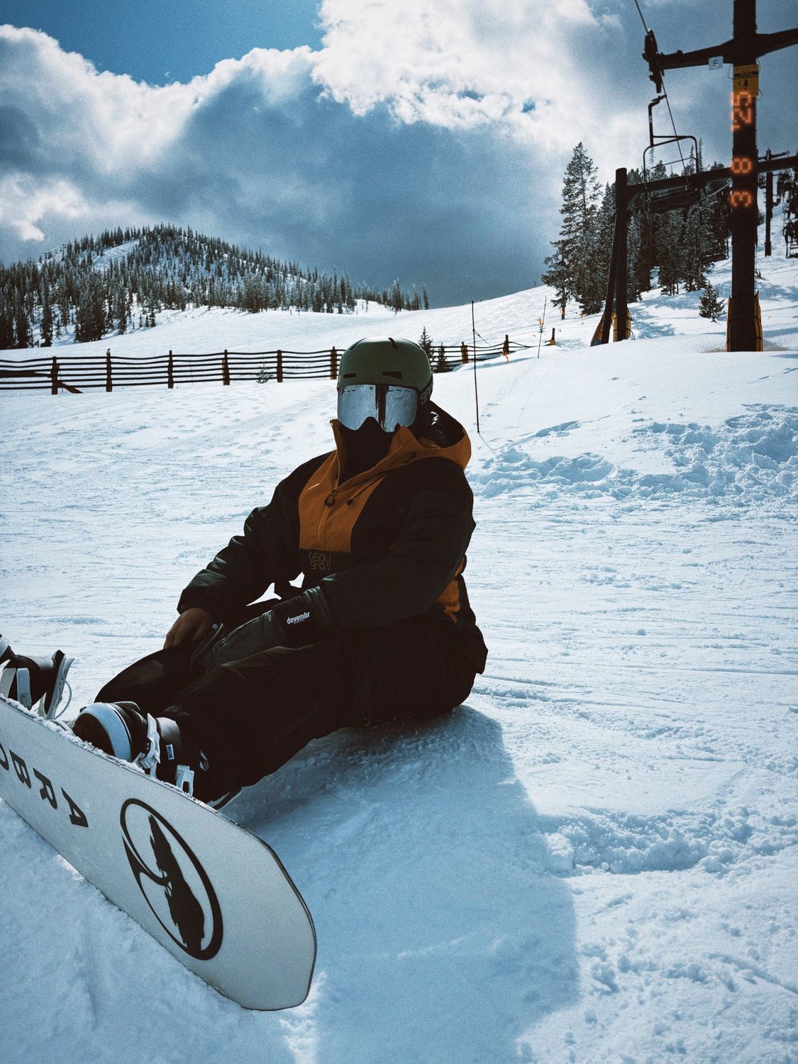 Snowboarding in the Colorado mountains